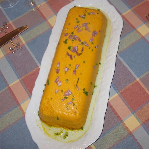 Flan de carottes cumin fleur de ciboulette