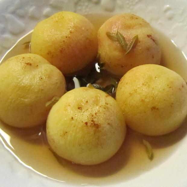Pêches au sirop verveine citronelle